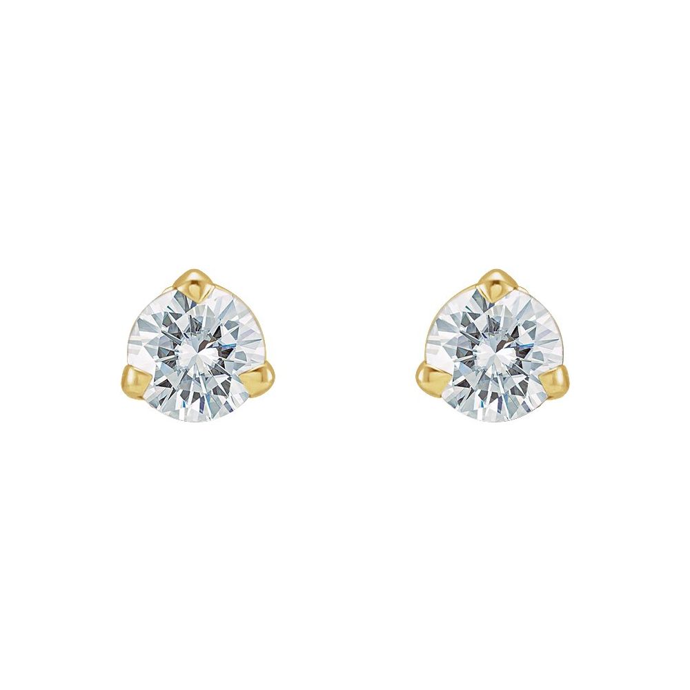 14K Yellow 3 mm Lab-Grown Earrings