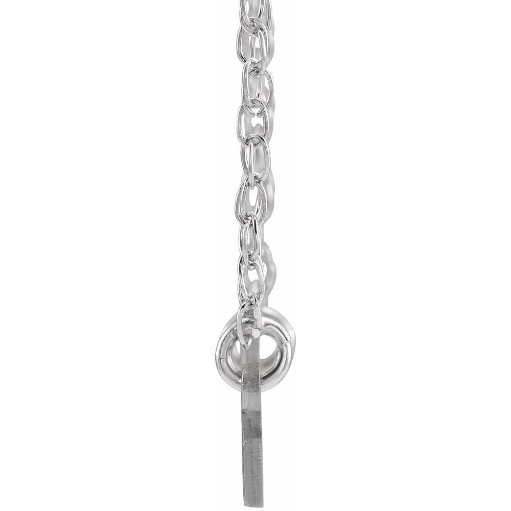 14K White Script Nameplate 18" Necklace