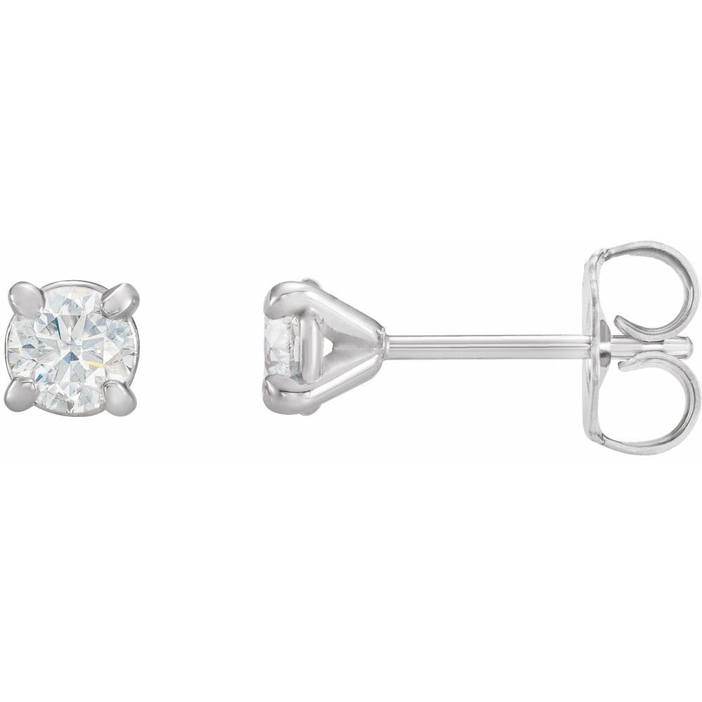 14K White 3/8 CTW Natural Diamond Cocktail-Style Earrings
