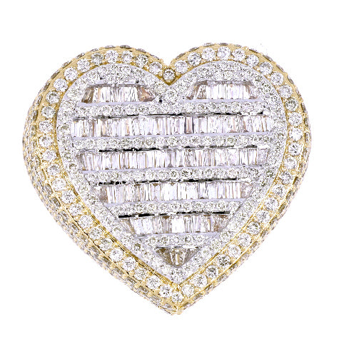 Yellow/White Baguette Heart Ring