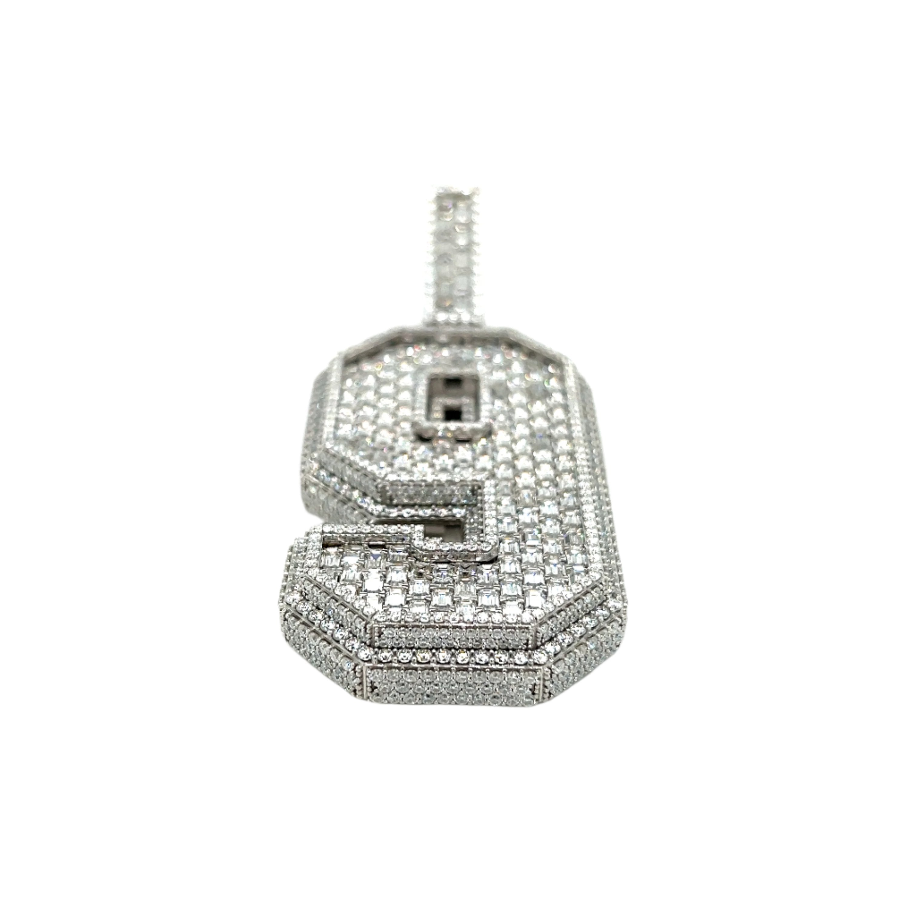 Custom Number "9" Emerald Pendant