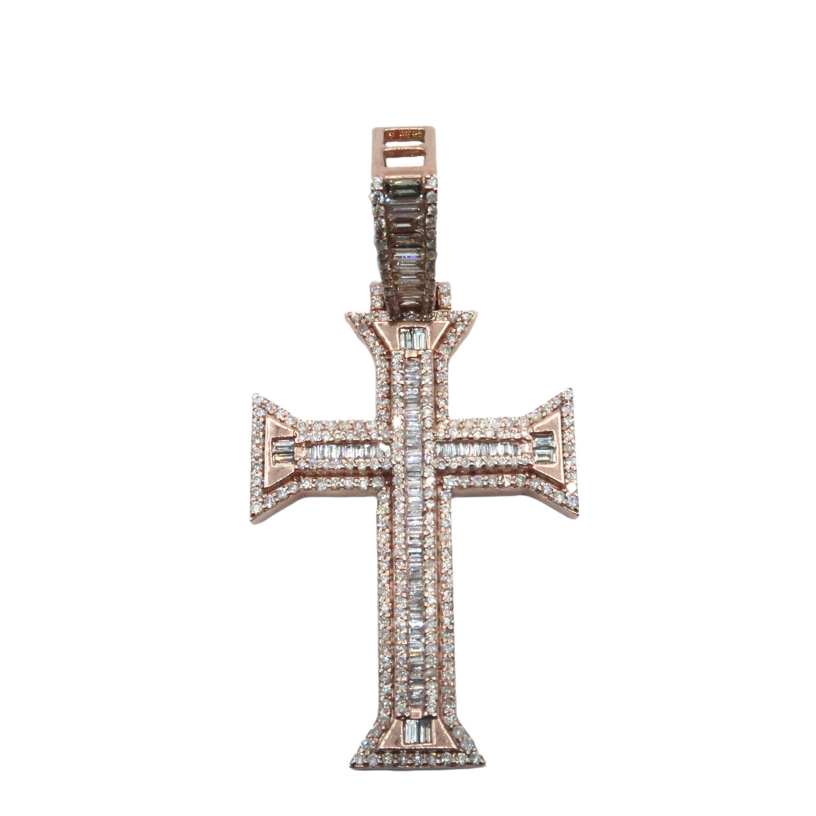 10K Baguette Diamond Cross
