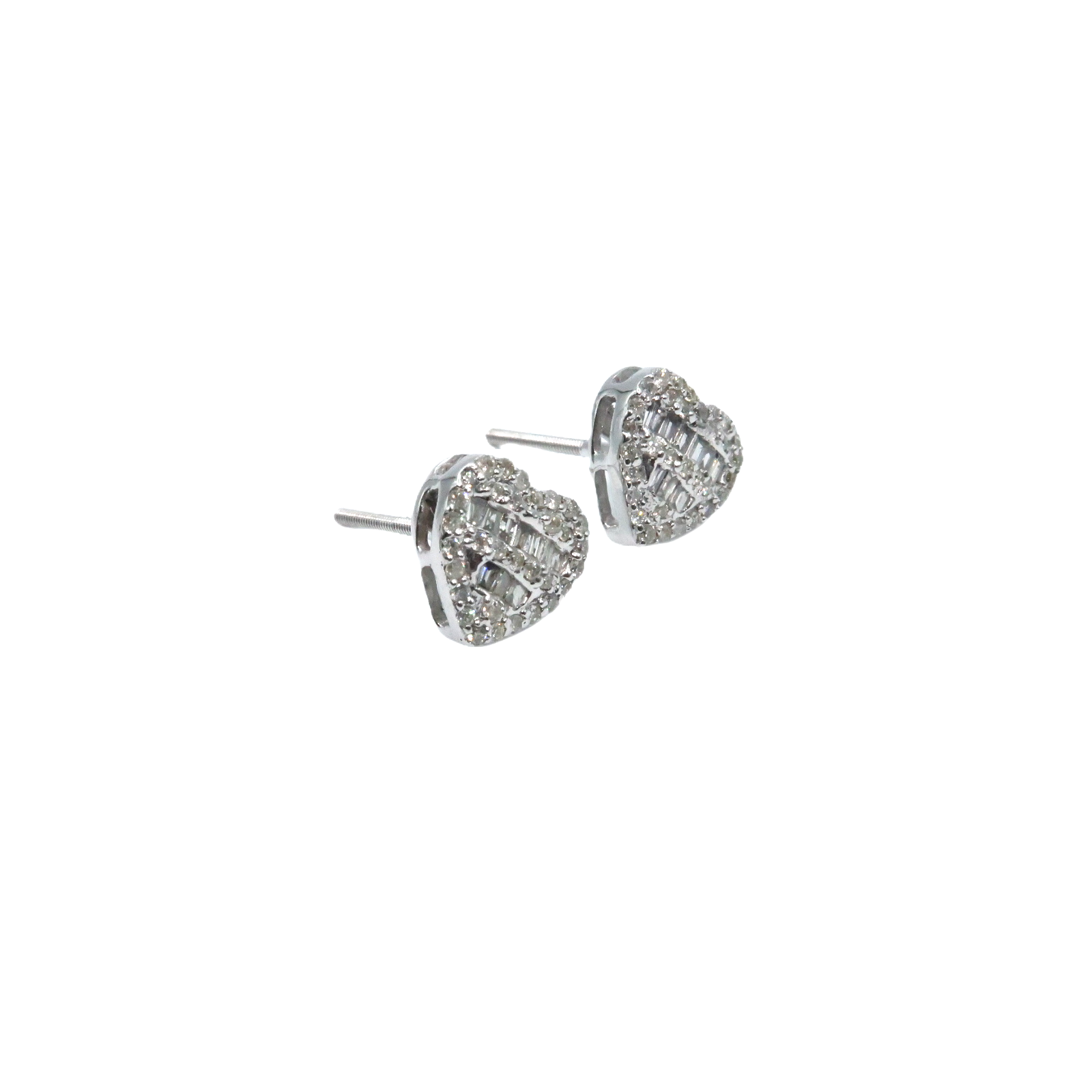 10K Baguette Heart Earrings