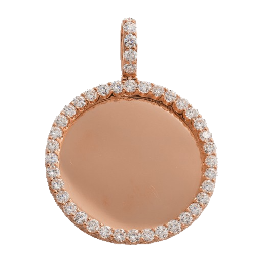 10K Rose Gold Diamond Memory Picture Pendant