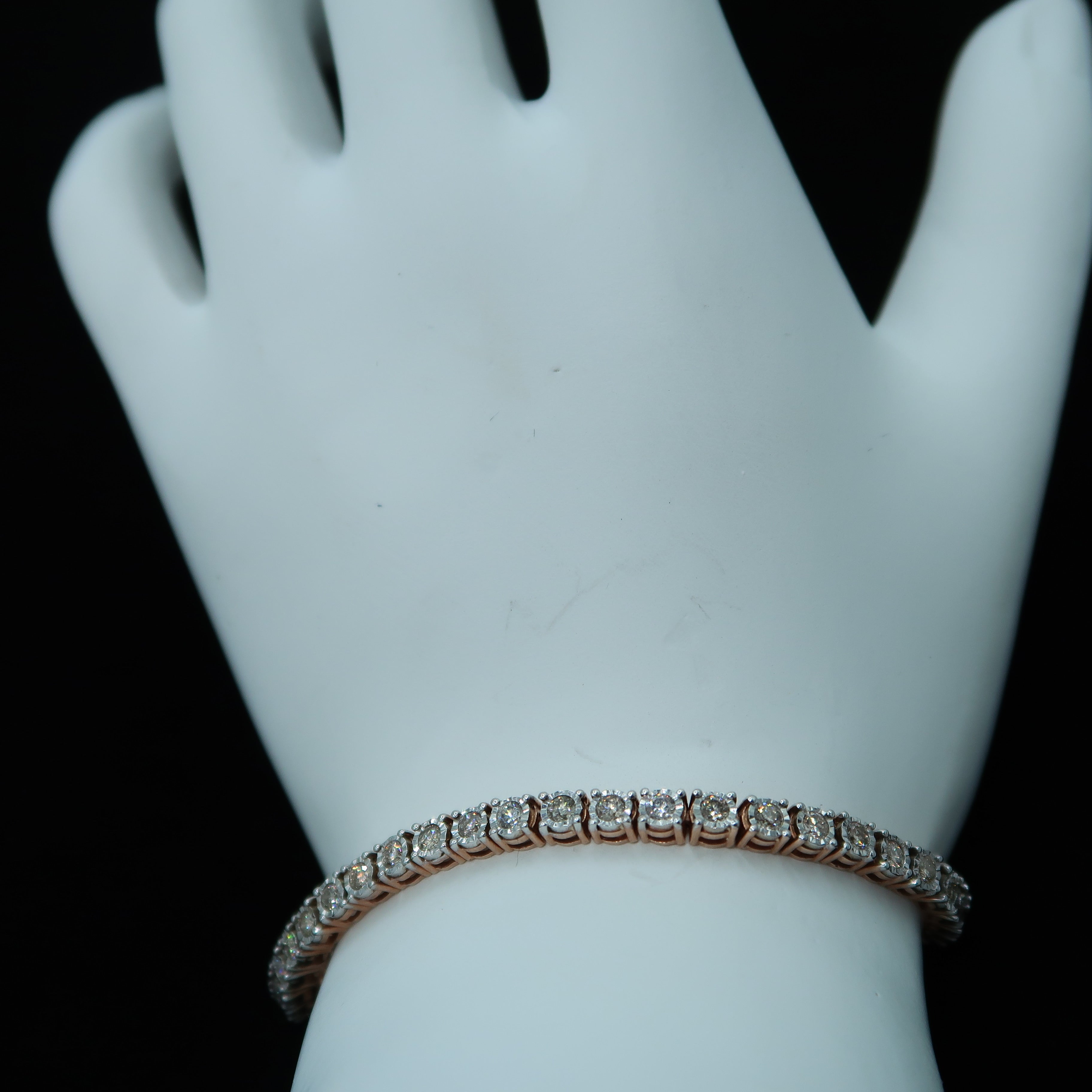 10K Illusion Diamond Tennis Bracelet