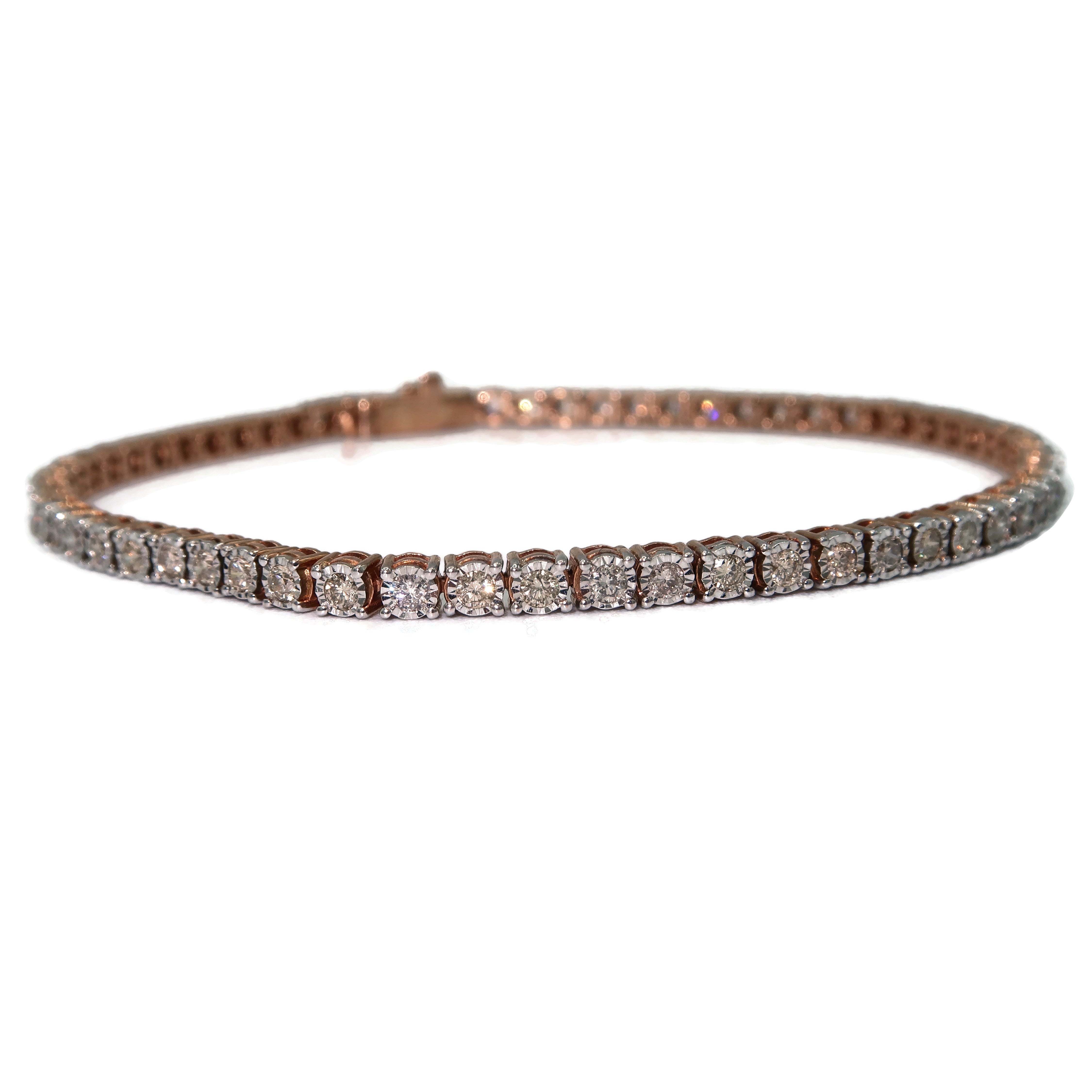10K Illusion Diamond Tennis Bracelet