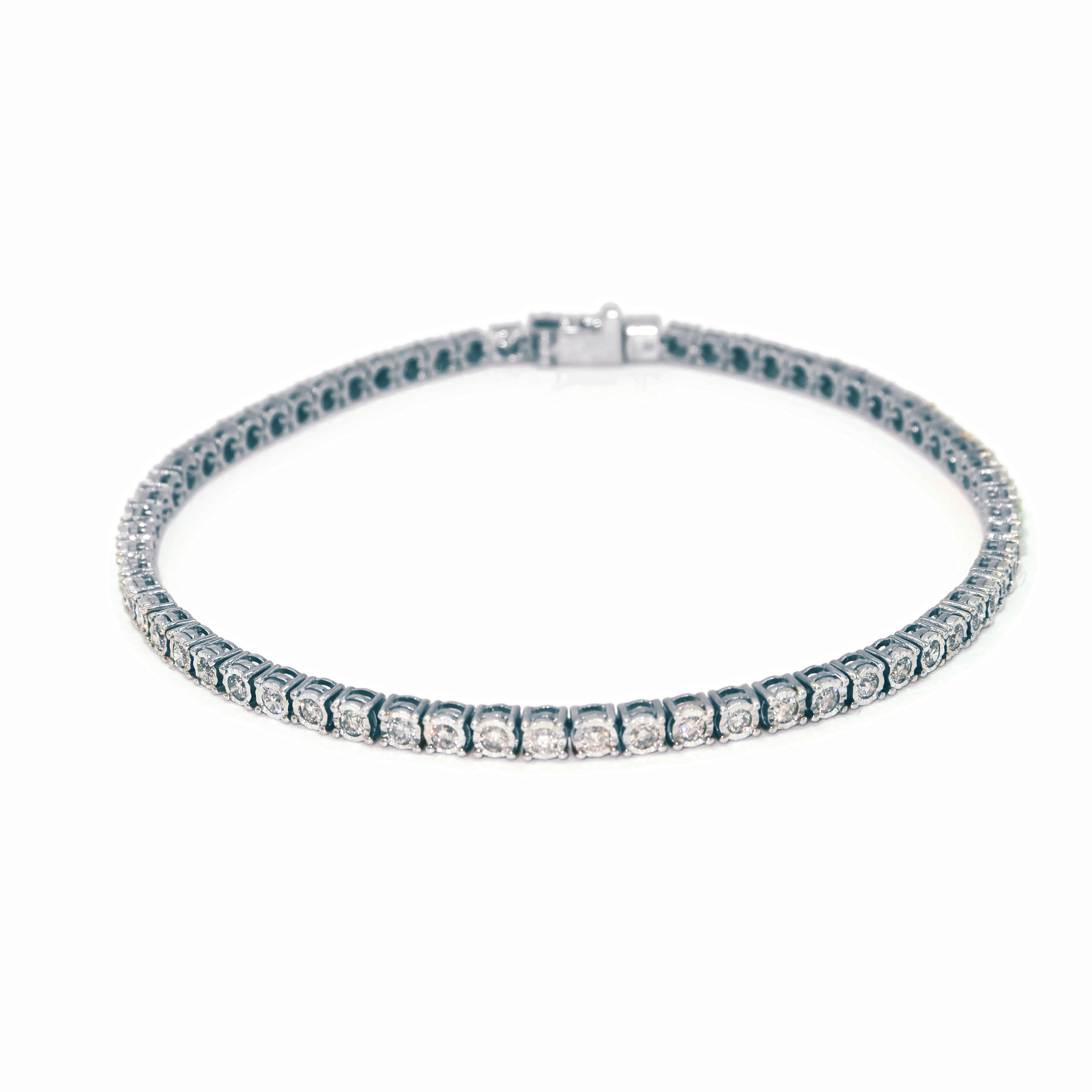 10K Illusion Diamond Tennis Bracelet