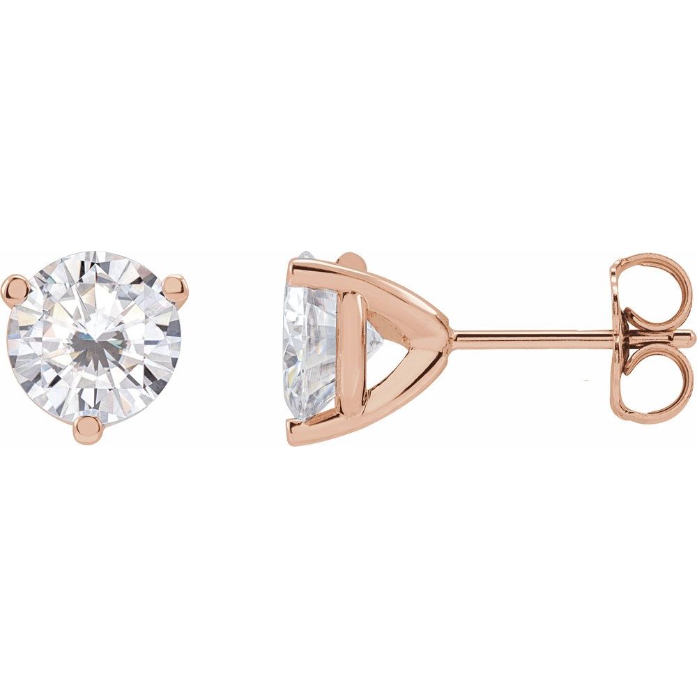 14K Rose 6.5 mm Round Stuller Lab-Grown Earrings