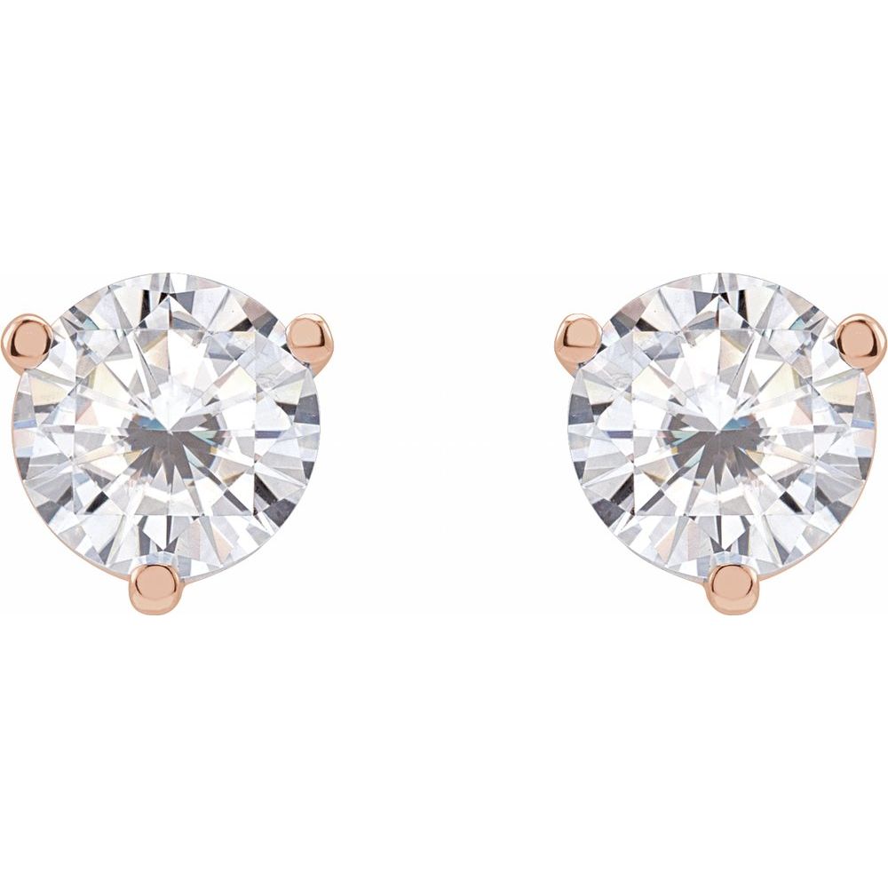 14K Rose 6.5 mm Round Stuller Lab-Grown Earrings