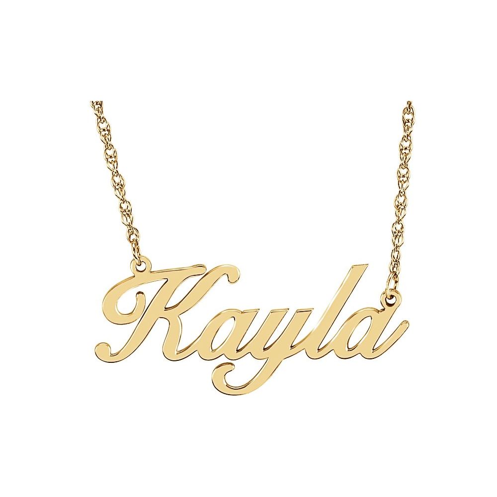 14K Yellow Script Nameplate 18" Necklace