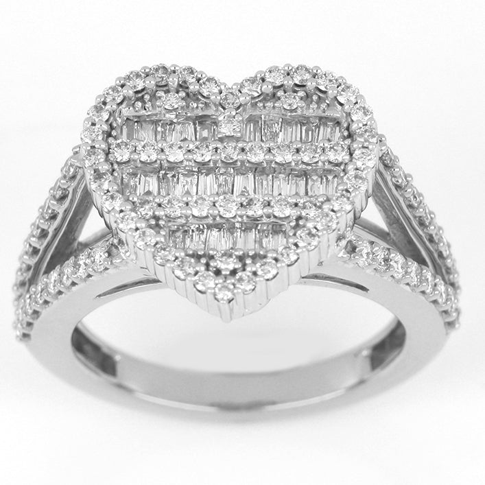 White Gold Heart Shaped Promise Ring