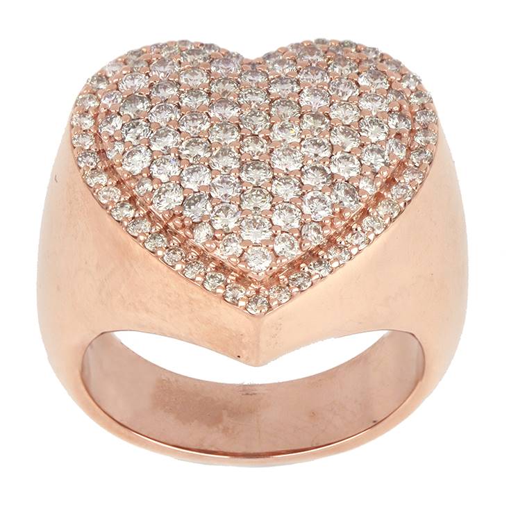 Rose/White Gold Heart Ring