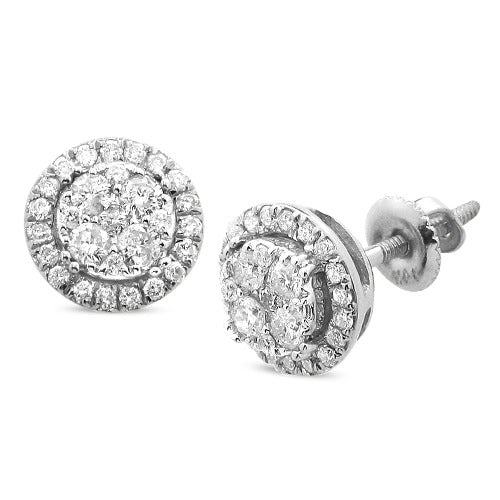 14K Round Shaped Cluster Earrings