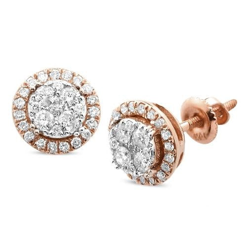 14K Round Shaped Cluster Earrings