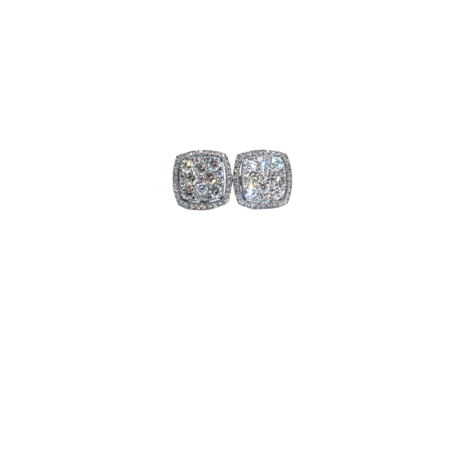 10K Square Diamond Earrings
