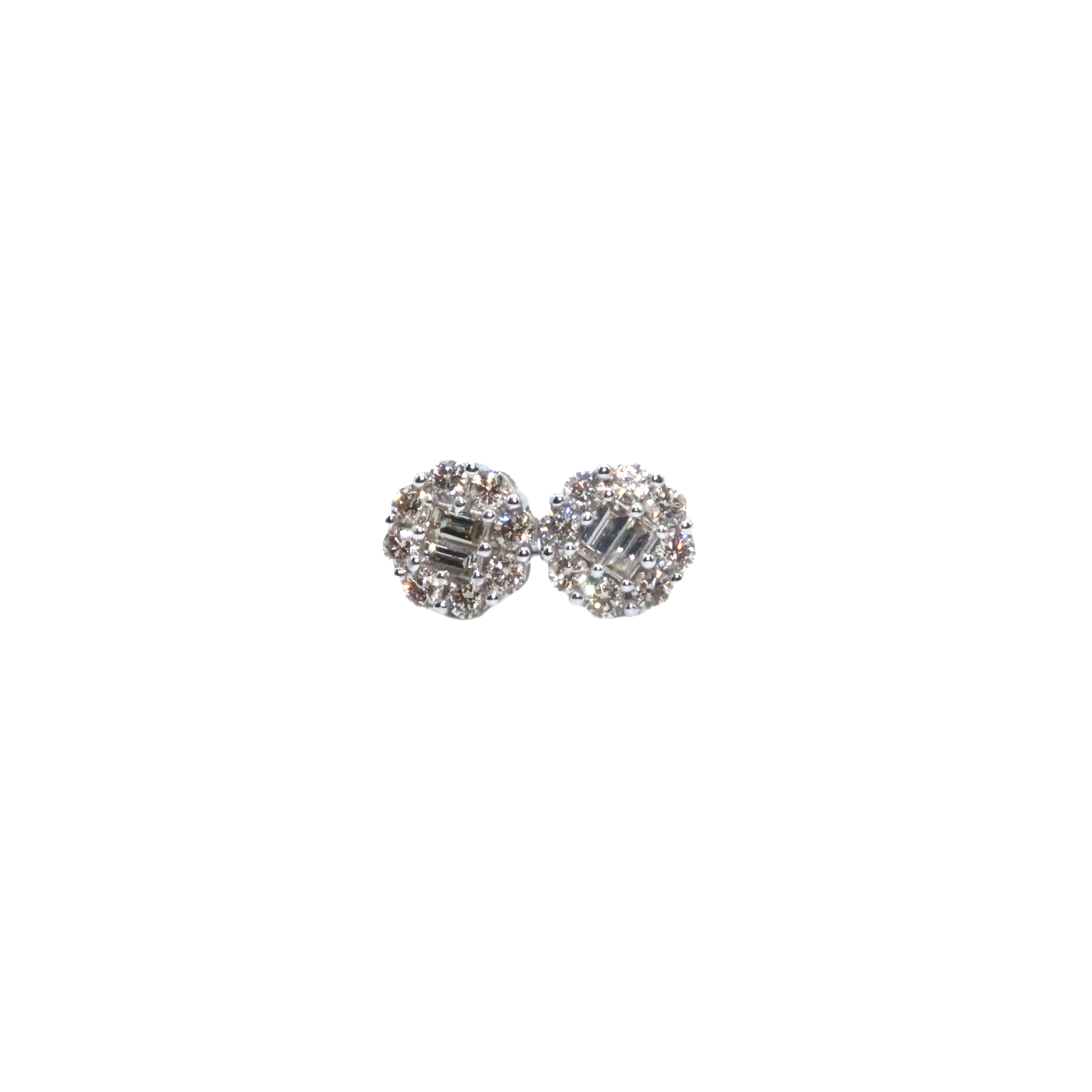 10K Baguette Diamond Earrings