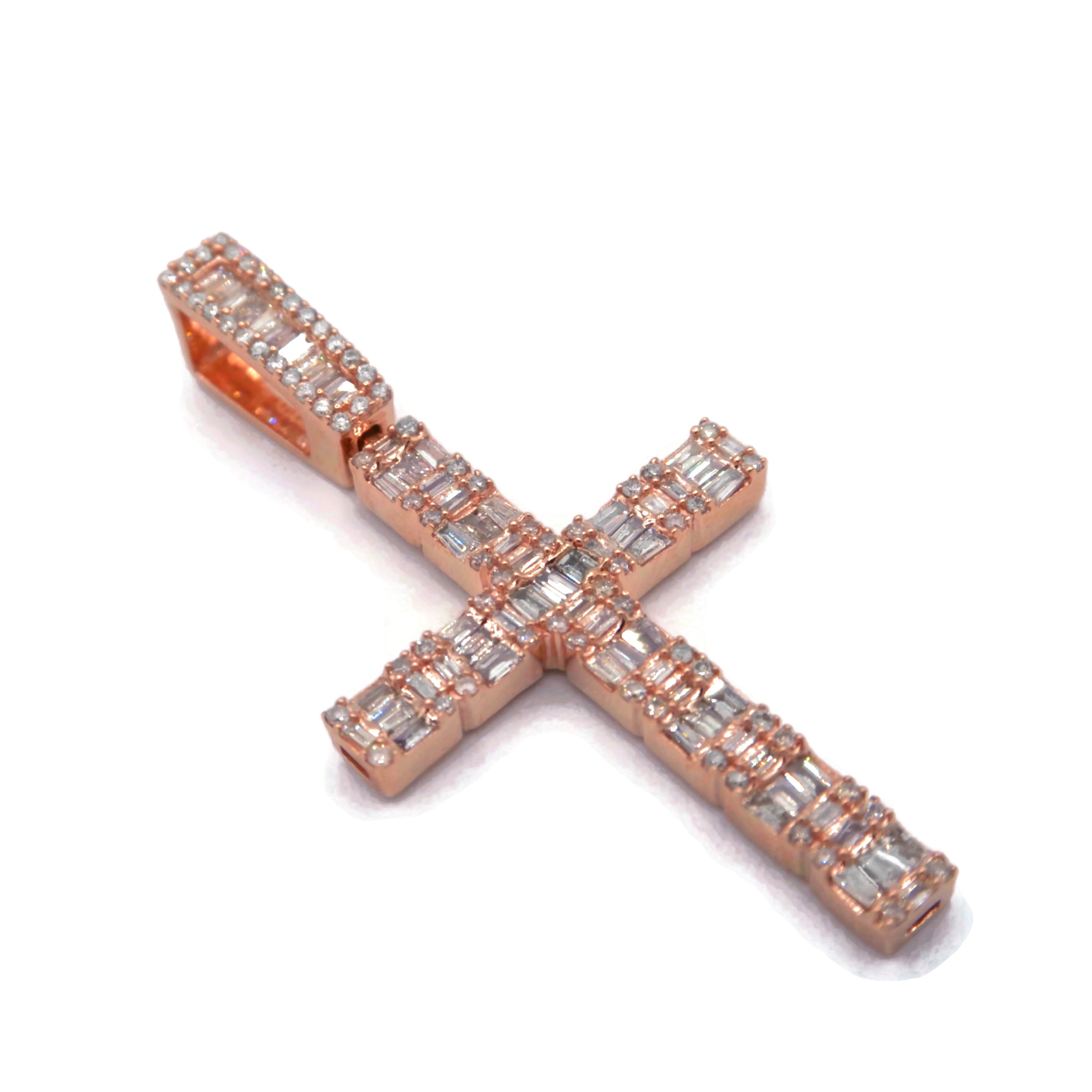 10K Baguette Diamond Cross Special