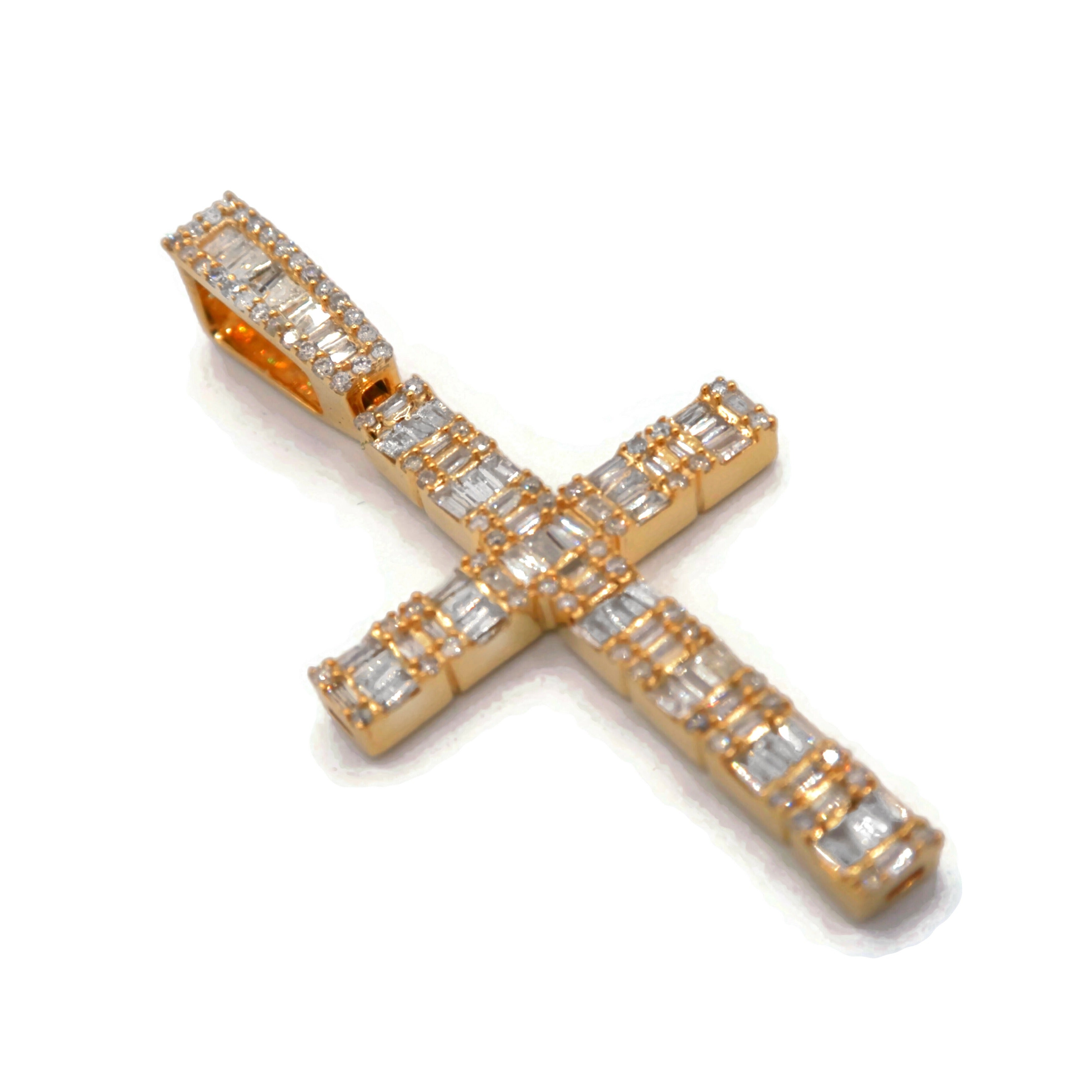 10K Baguette Diamond Cross Special