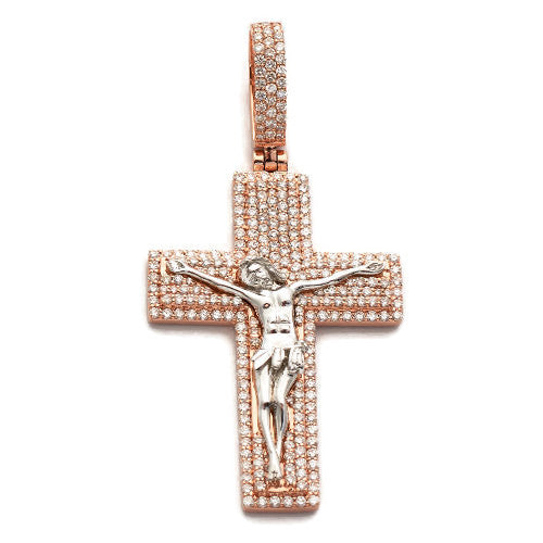14K Jesus Cross Diamond Pendant 1.00CTW