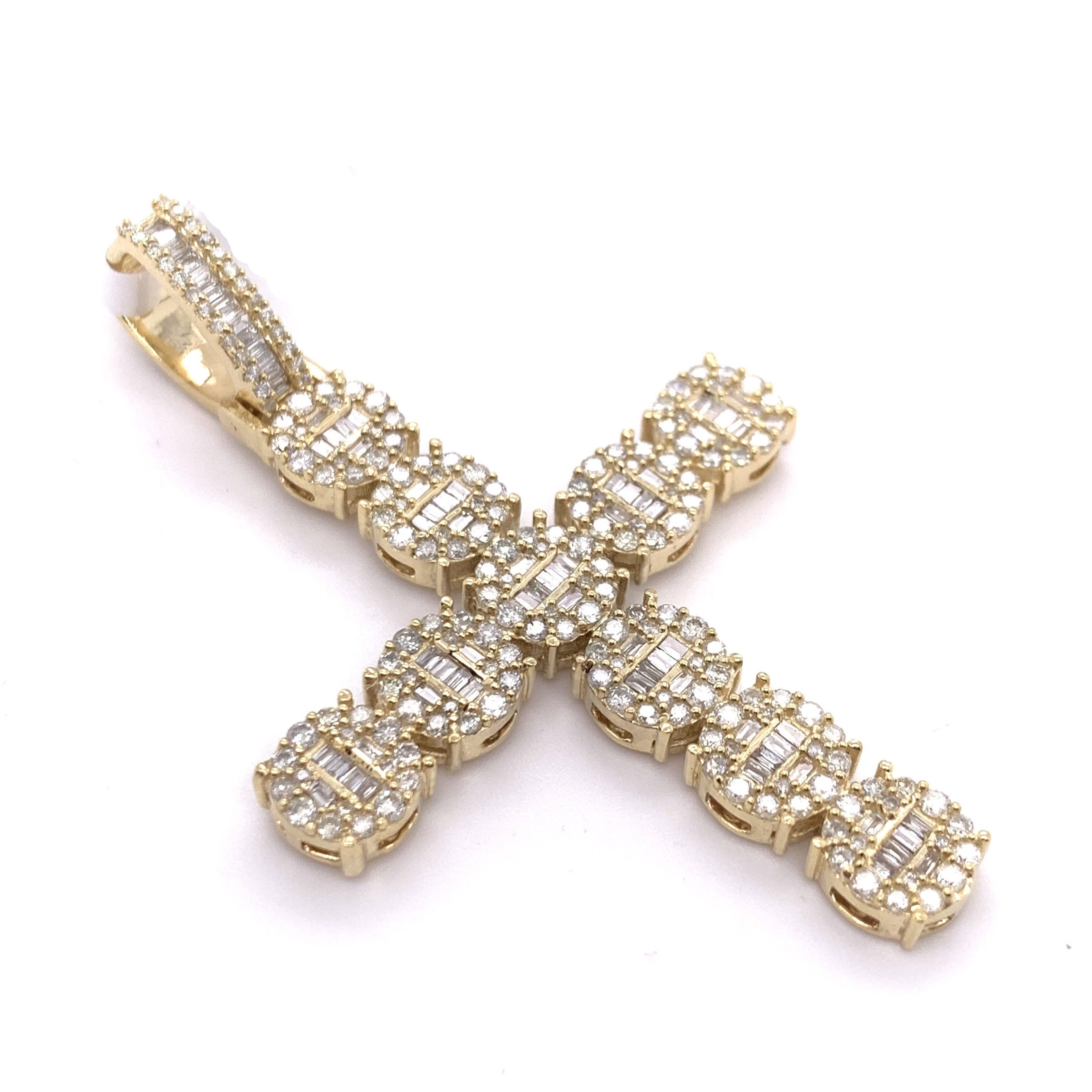 10K Baguette Diamond Cross