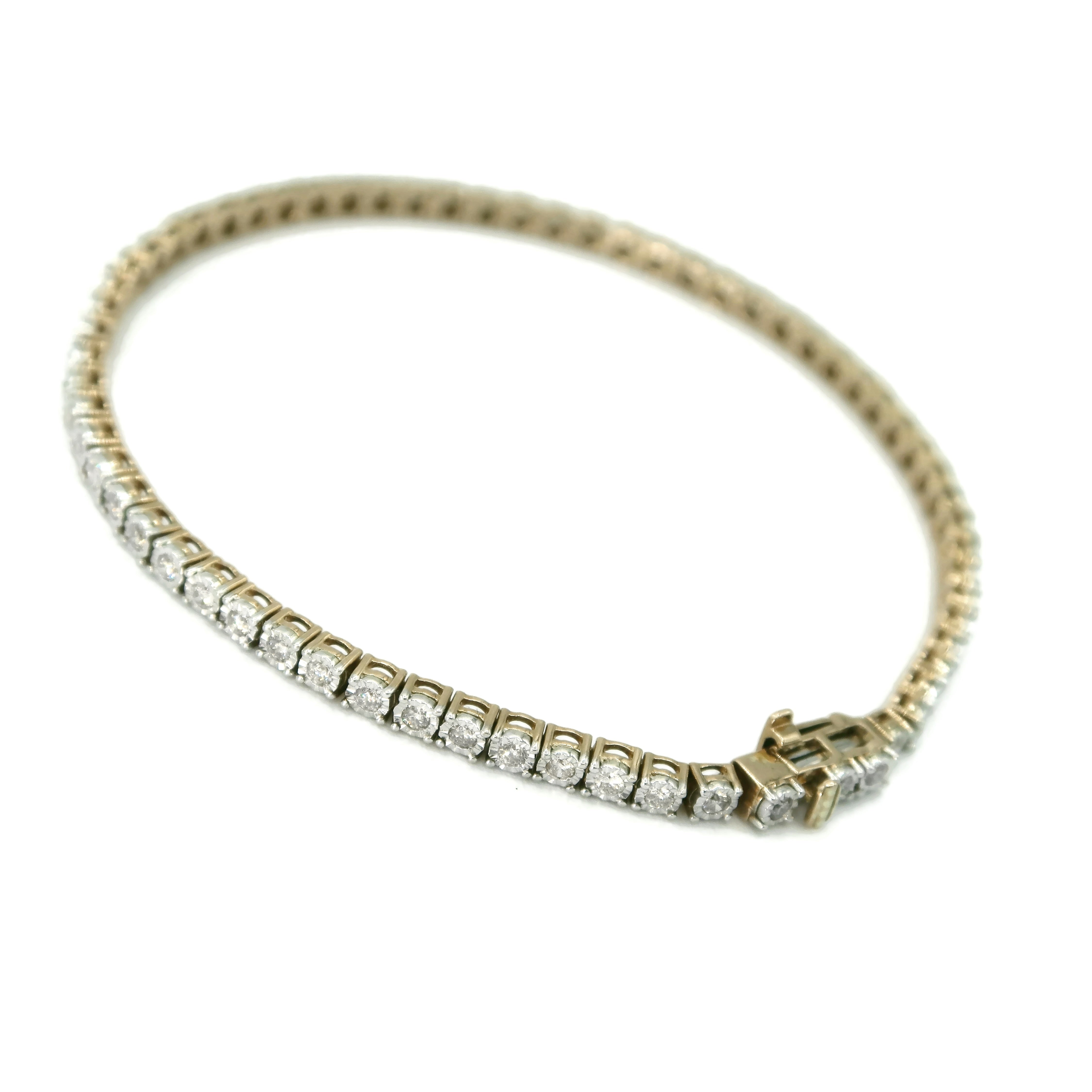 10K Illusion Diamond Tennis Bracelet